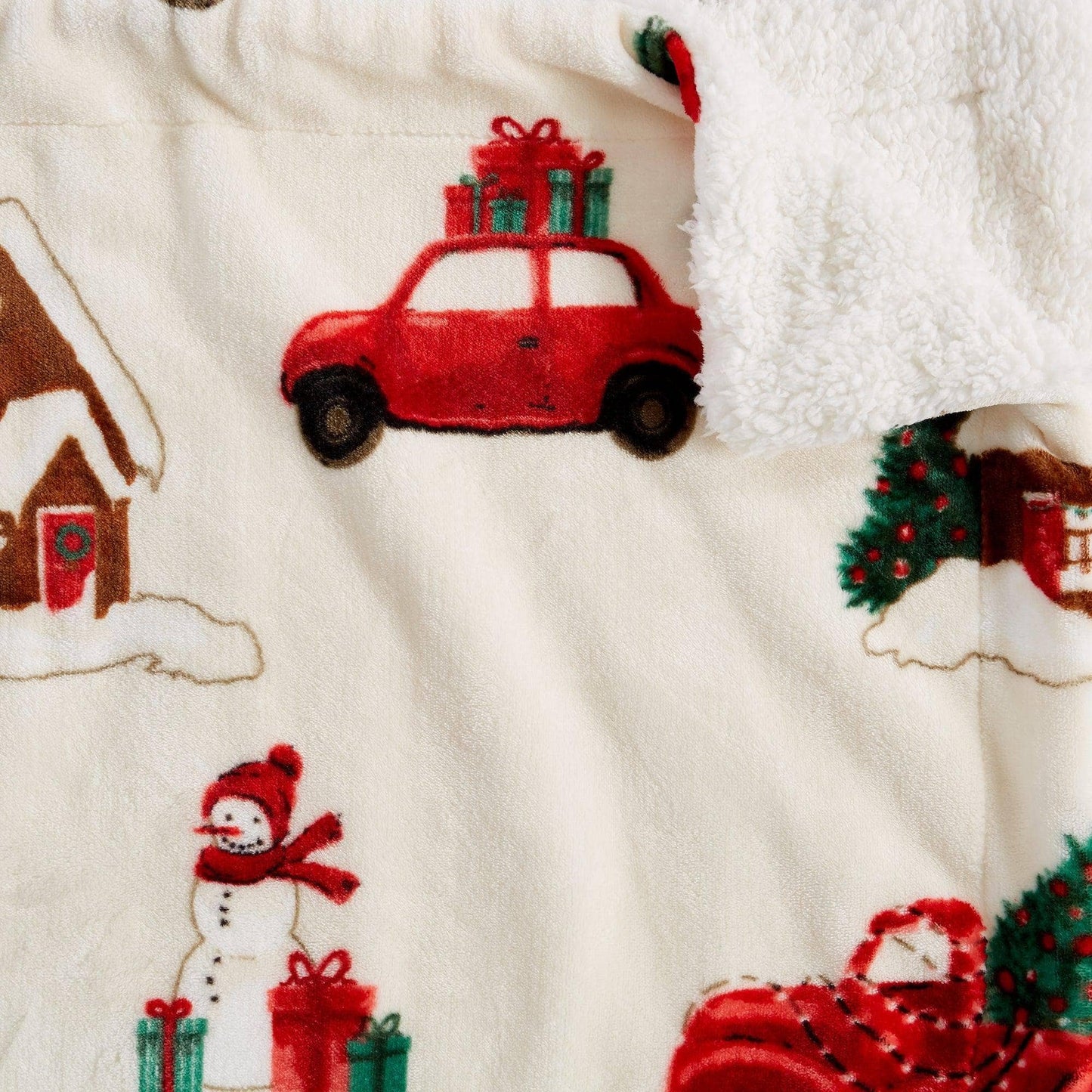 Holiday Sherpa Throw - Esmay Collection: 50" x 60" Throw / Painted Trucks