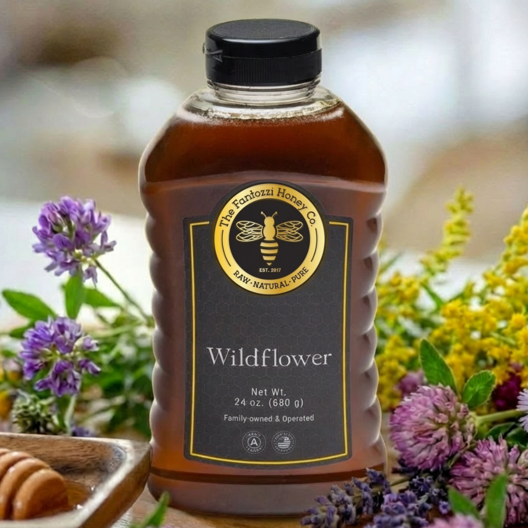 Wildflower Honey Squeeze Bottle 24oz - Raw California Honey