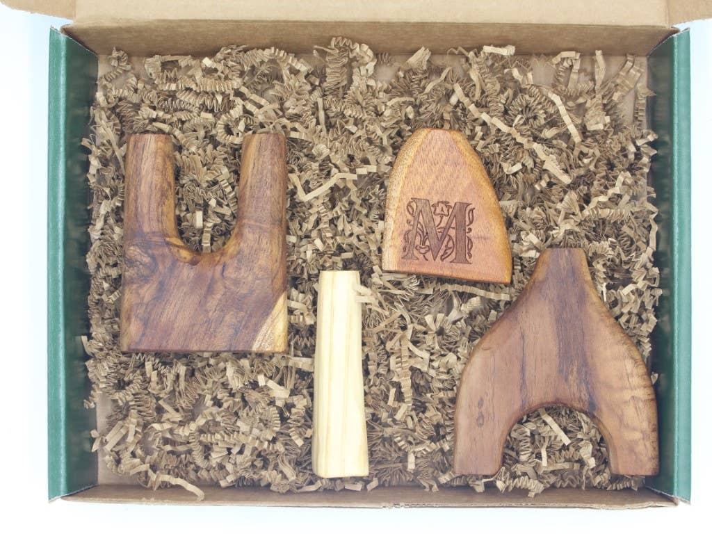 Hand Carved Wooden Vases - Teak, Mahogany, E.I.Walnut & Pine: Set