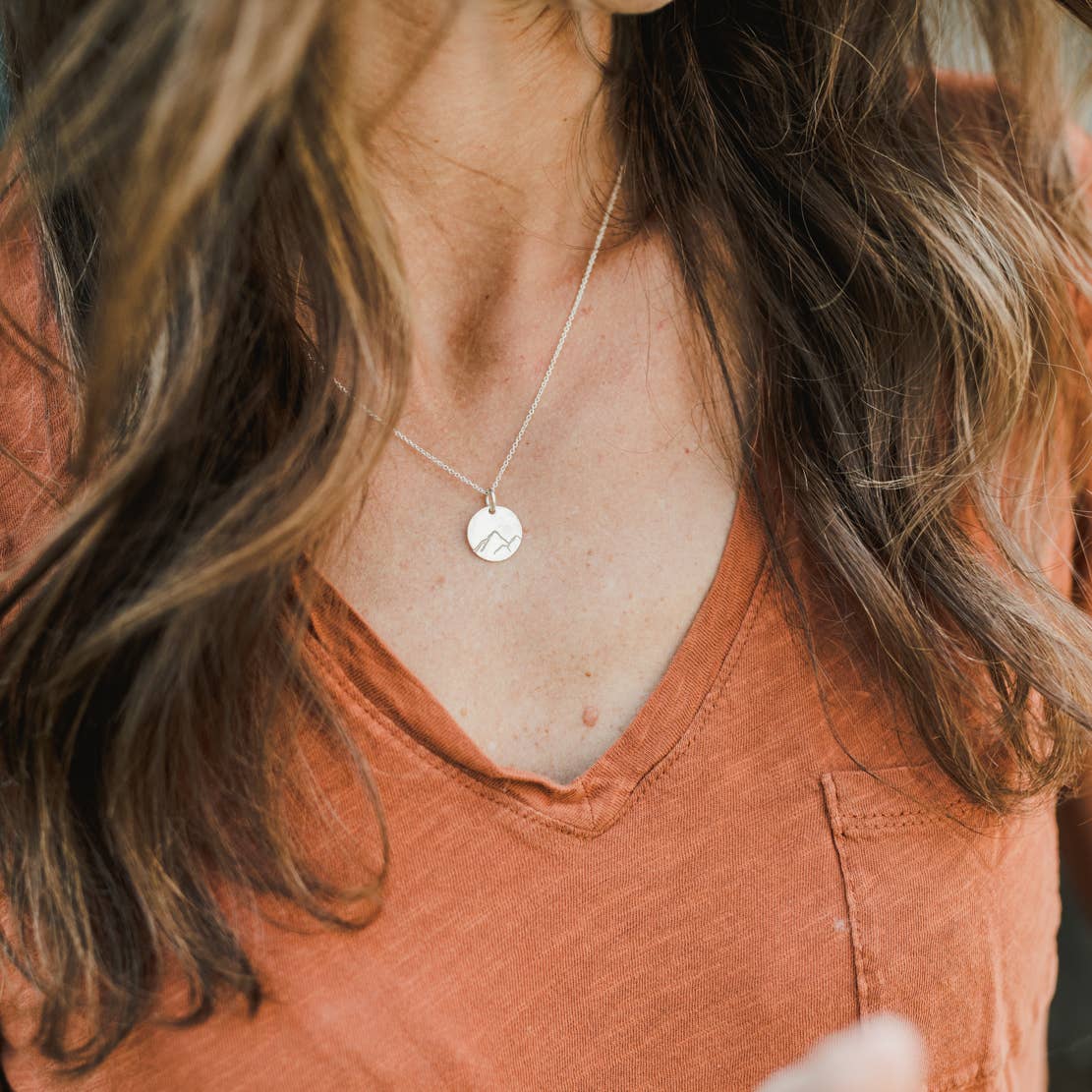 Mountains Are Calling Necklace: Sterling Silver