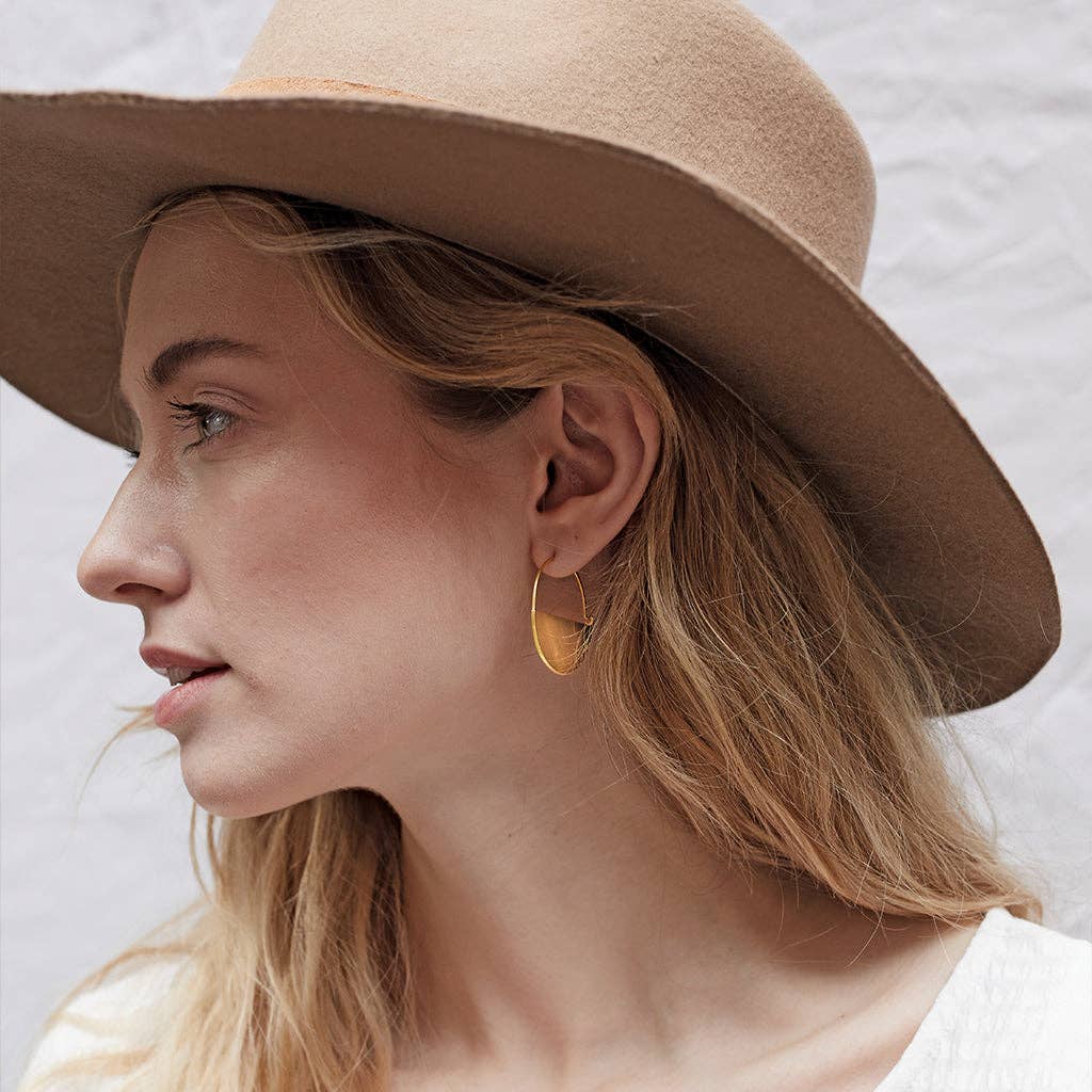 Refined Earring Collection - Lunar Hoop/Gold Vermeil