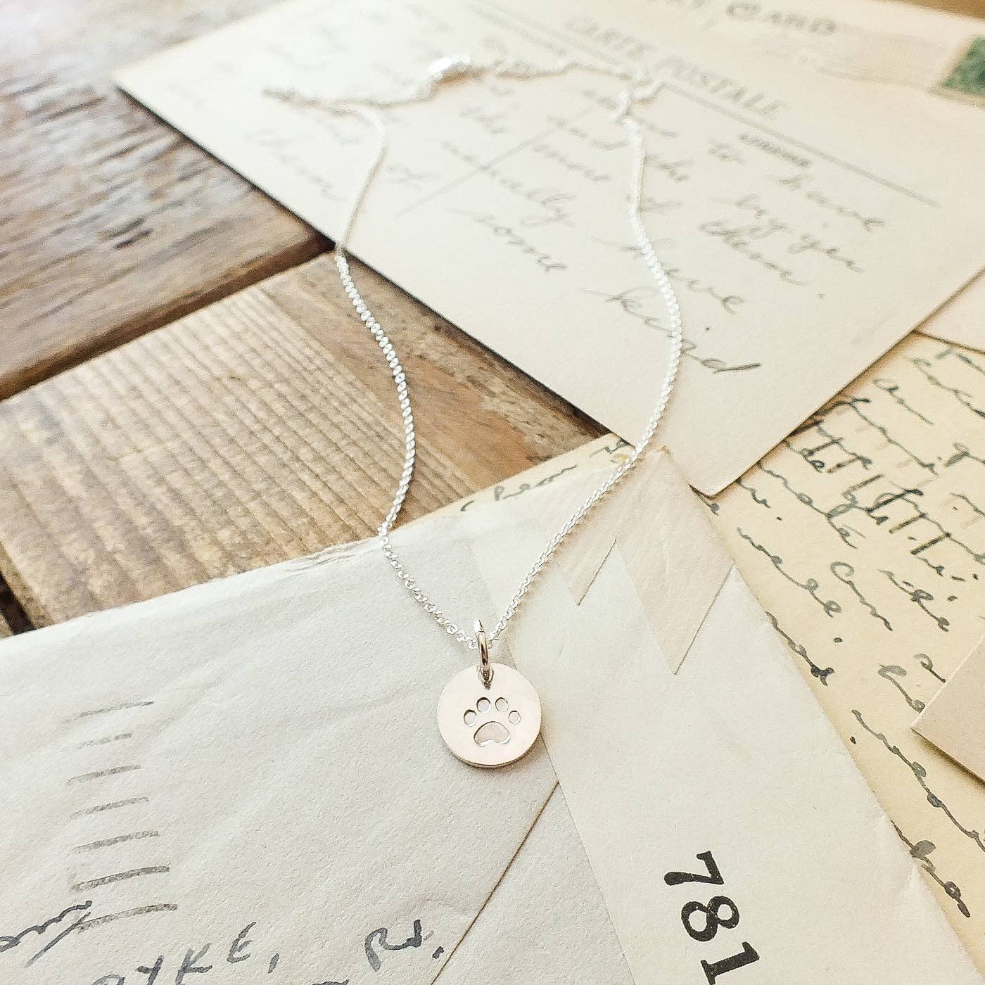 Paw Print Necklace: Gold Fill
