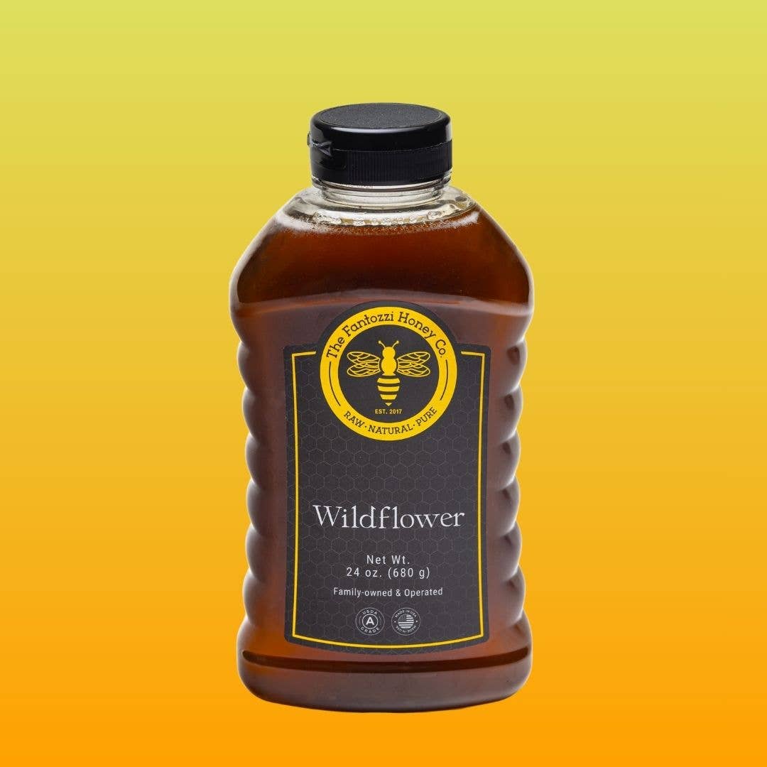 Wildflower Honey Squeeze Bottle 24oz - Raw California Honey