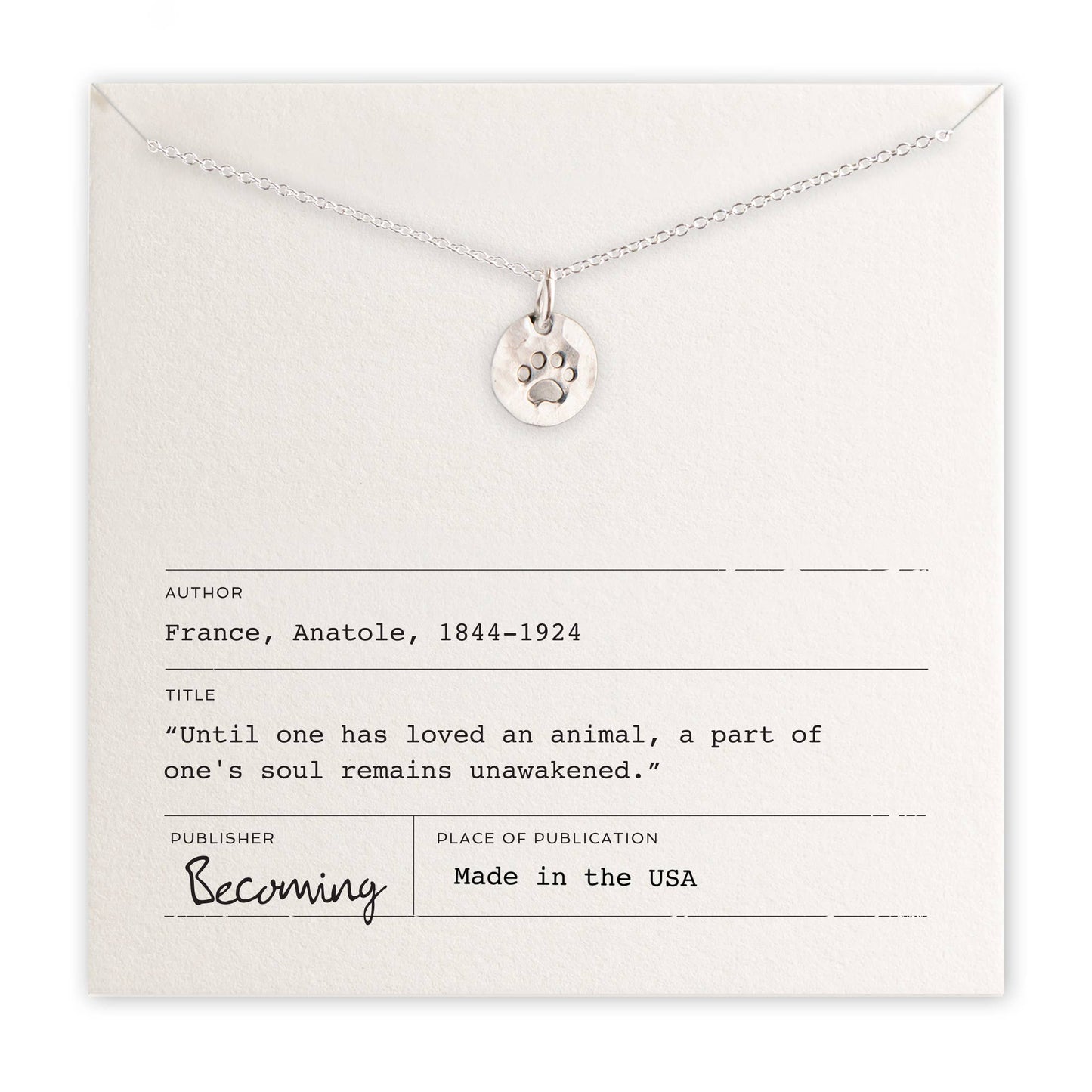Paw Print Necklace: Gold Fill