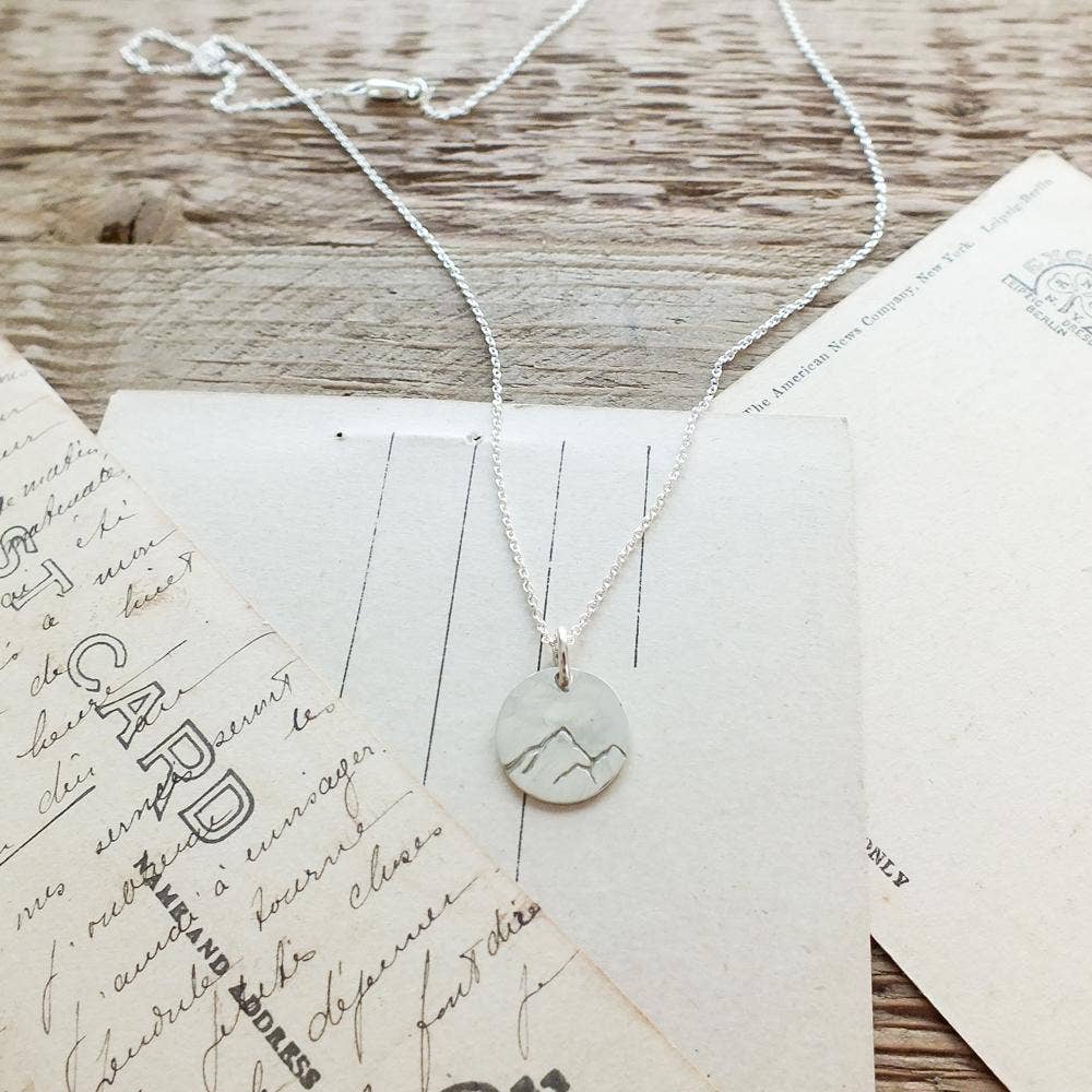 Mountains Are Calling Necklace: Sterling Silver