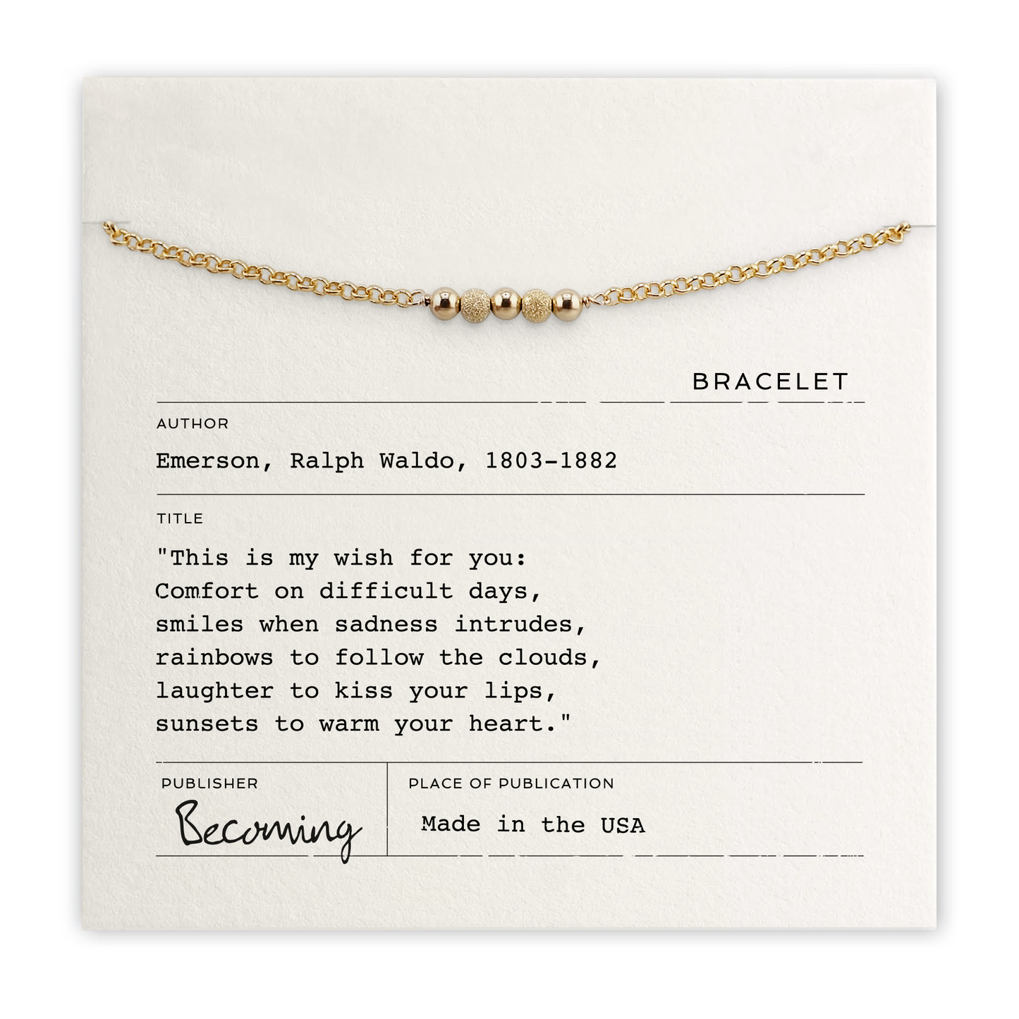 My Wish For You Bracelet: Gold Fill