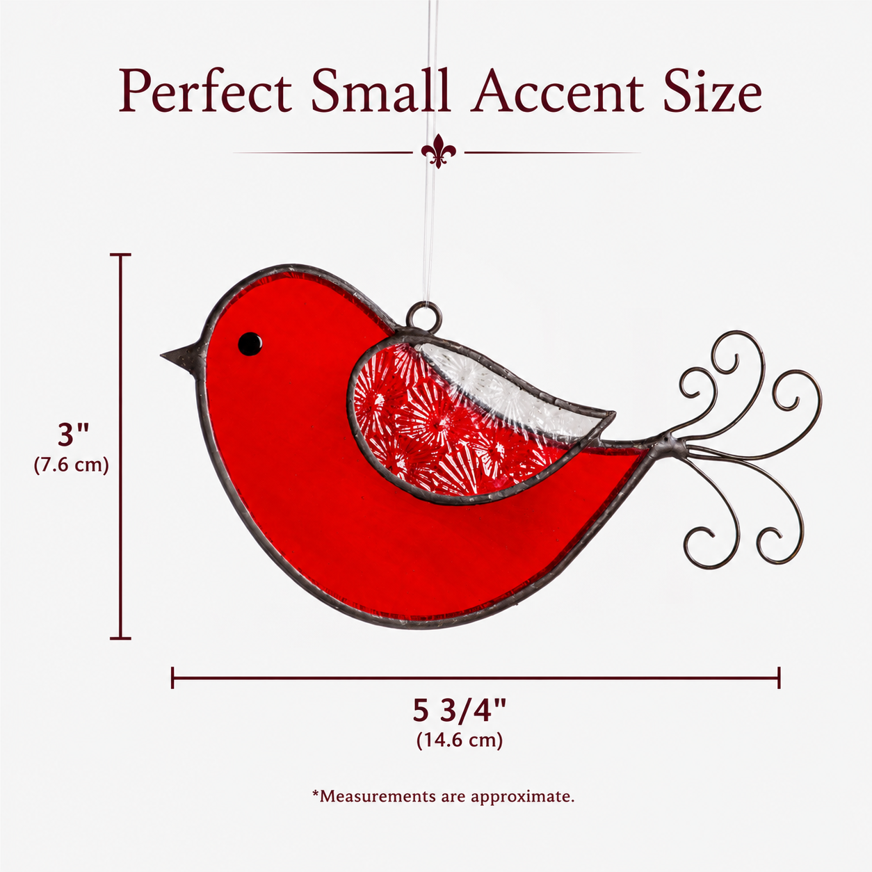Red & Blue Stained Glass Bird Ornaments | ORN 310: Blue