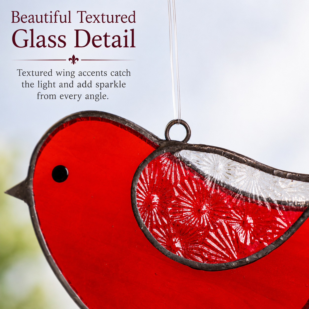 Red & Blue Stained Glass Bird Ornaments | ORN 310: Blue