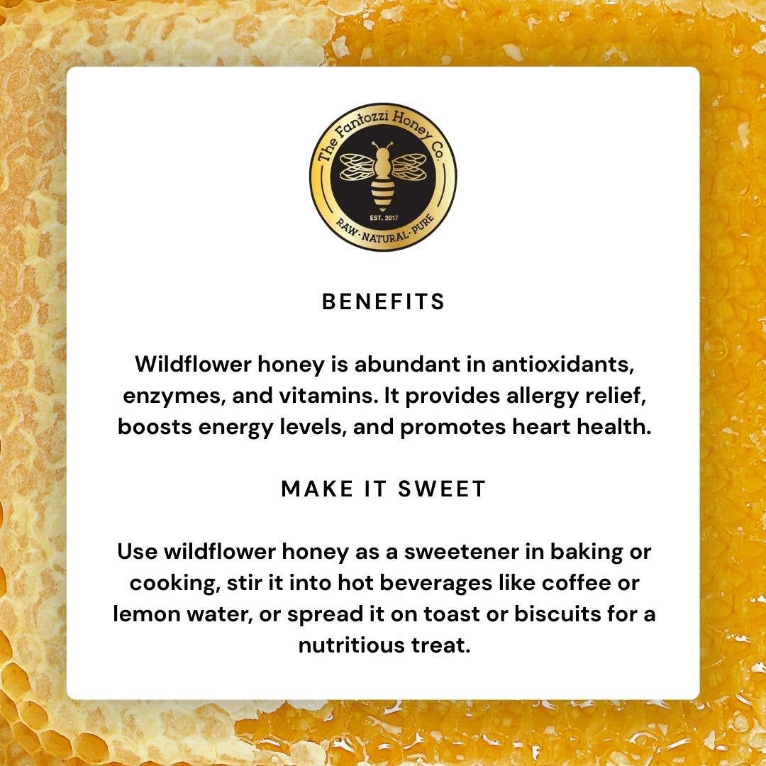 Wildflower Honey Squeeze Bottle 24oz - Raw California Honey