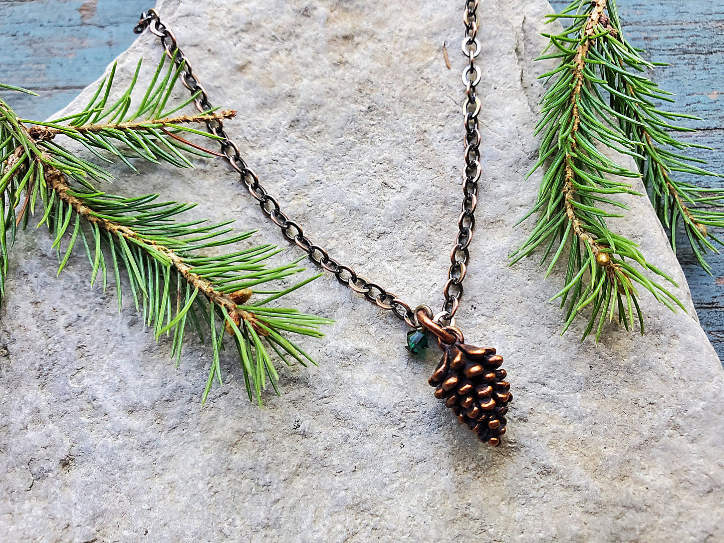 Copper Pinecone Necklace