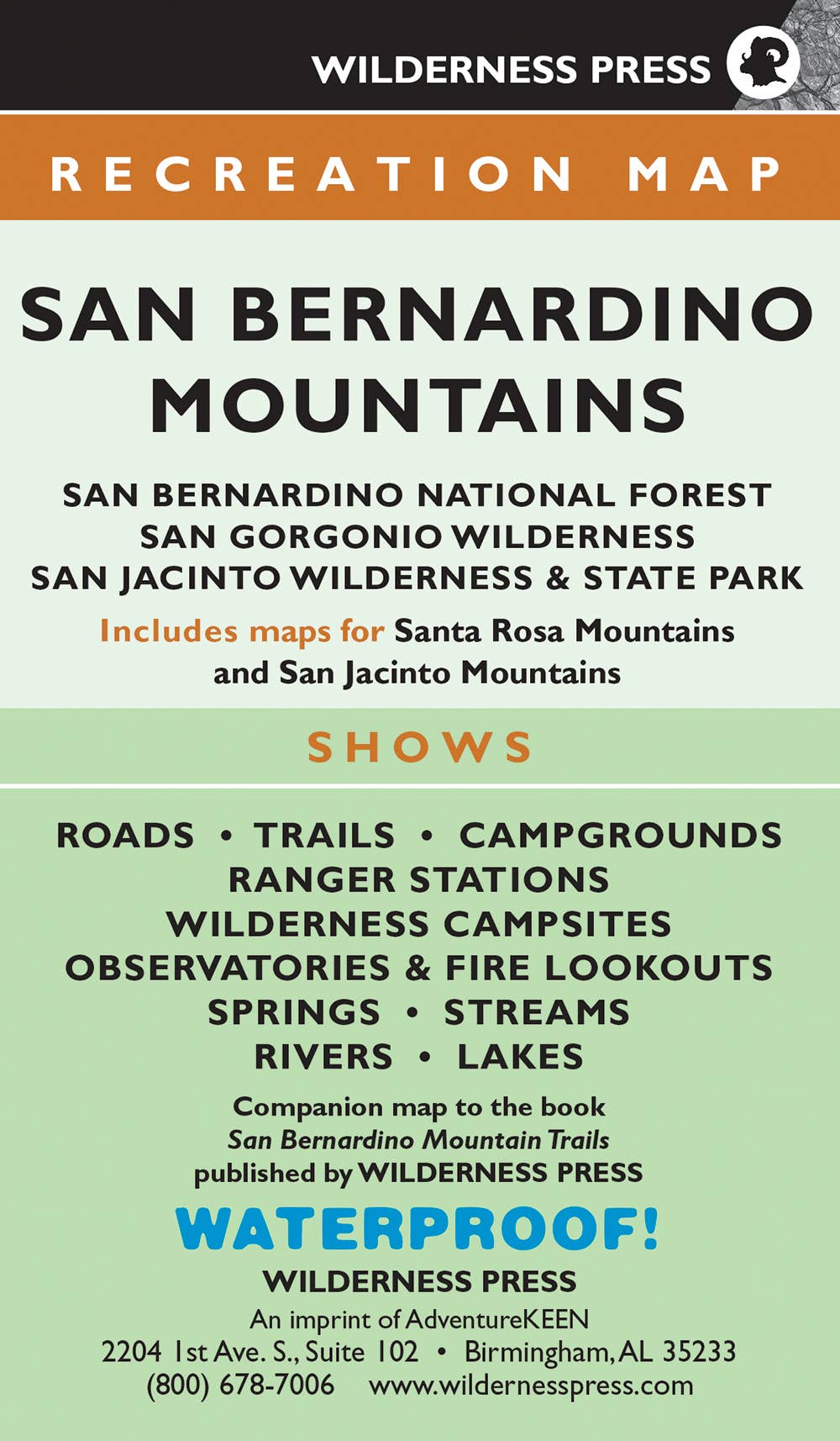 Map San Bernardino Mountains Rec 7e