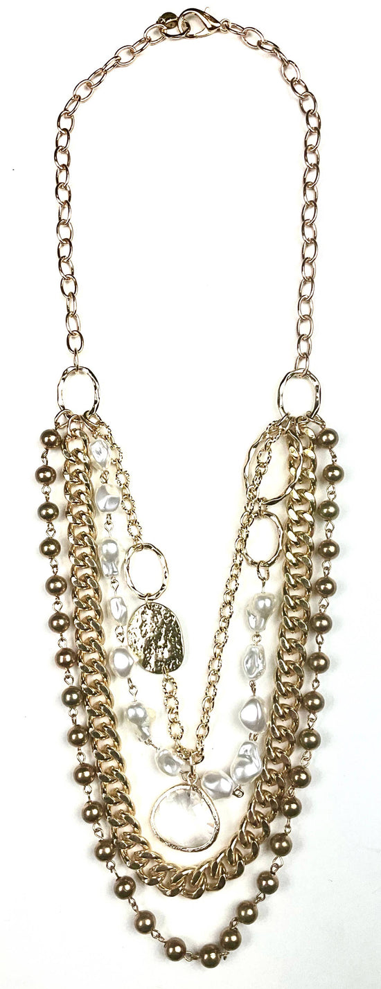 Multi STD. Mixed Chains, Pearl & Glass Drop