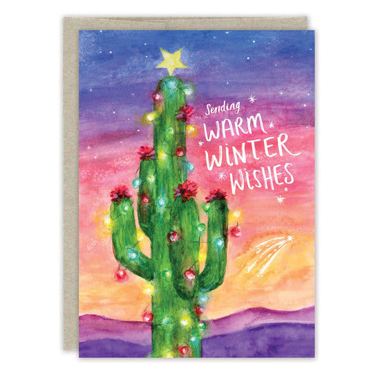 Cactus Warm Wishes Holiday Card