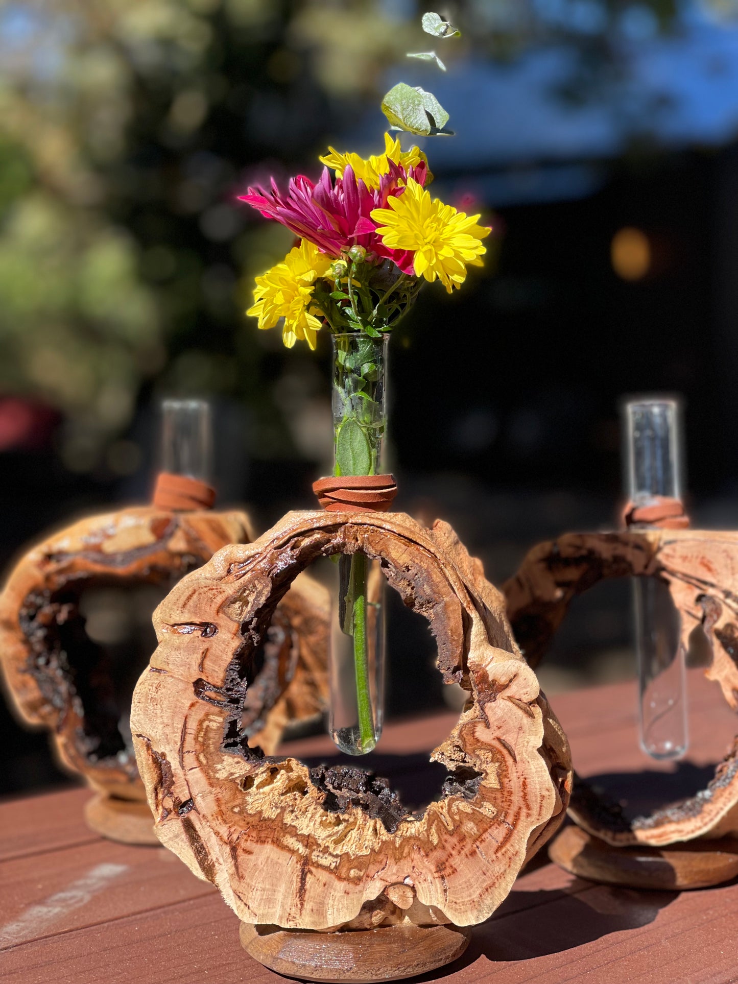 Handmade Wooden Bud Vases