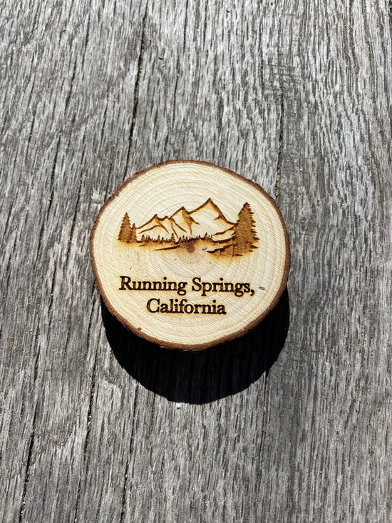 Running Springs Wood Slice Magnet