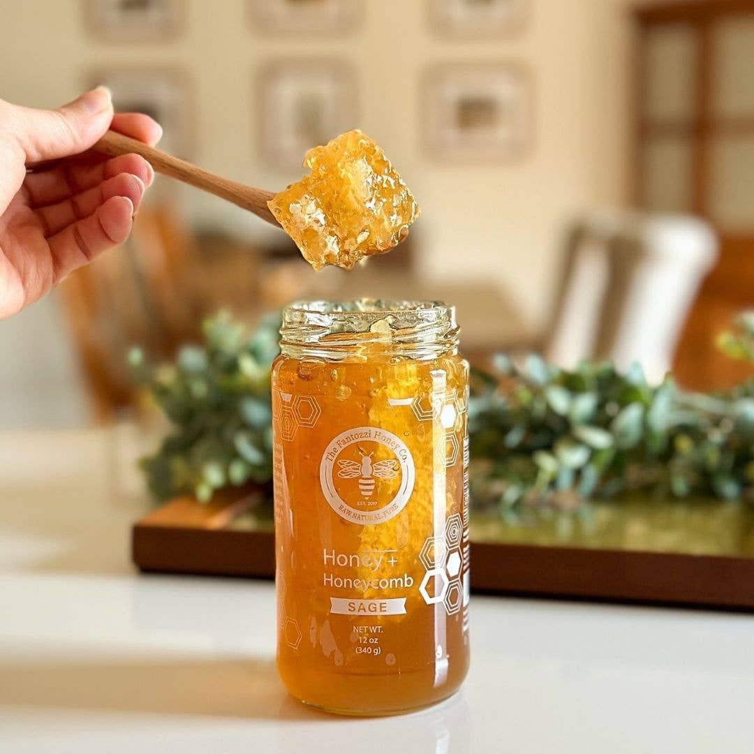 California Sage Honey Comb Honey Jar - Pure Local Raw Honey