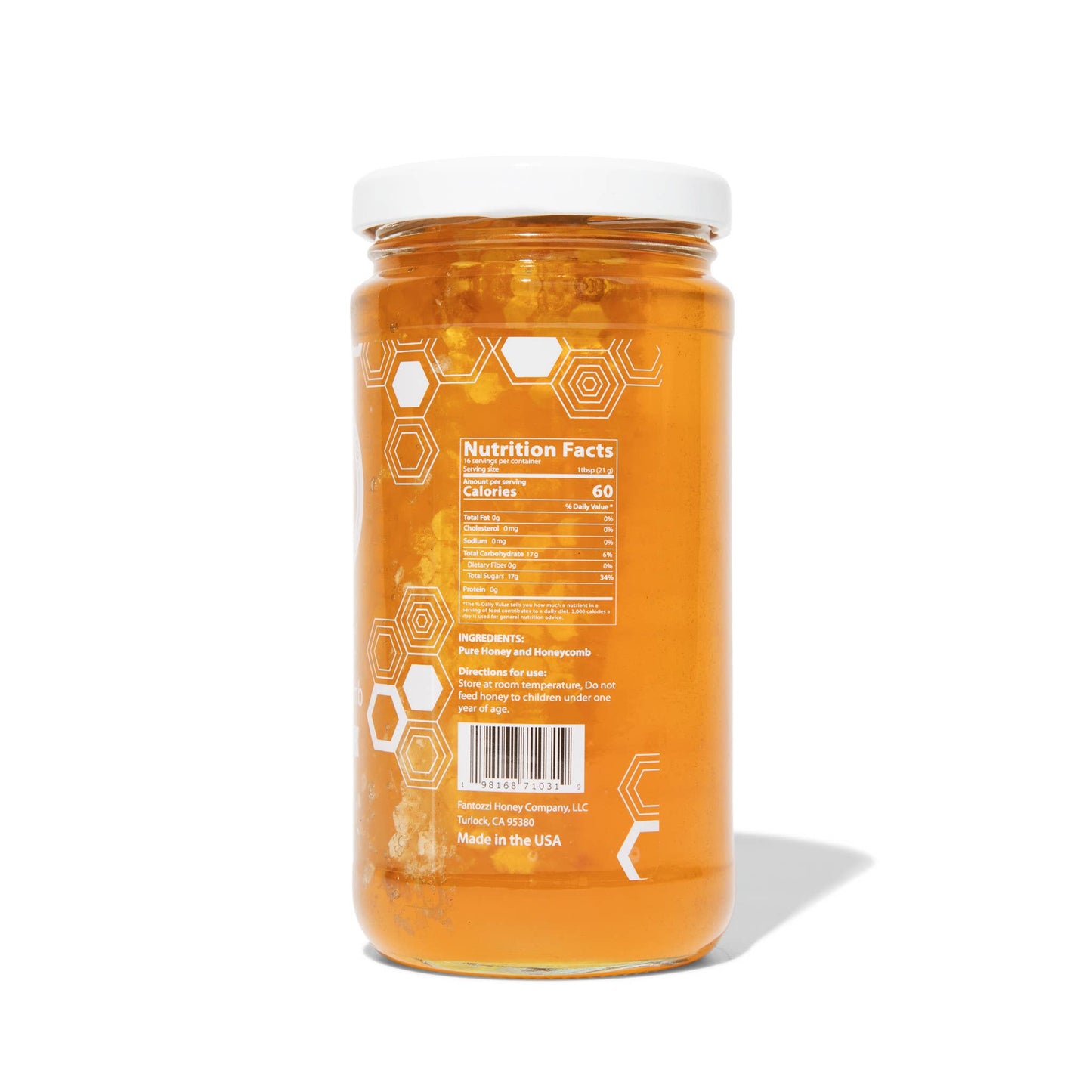 California Sage Honey Comb Honey Jar - Pure Local Raw Honey