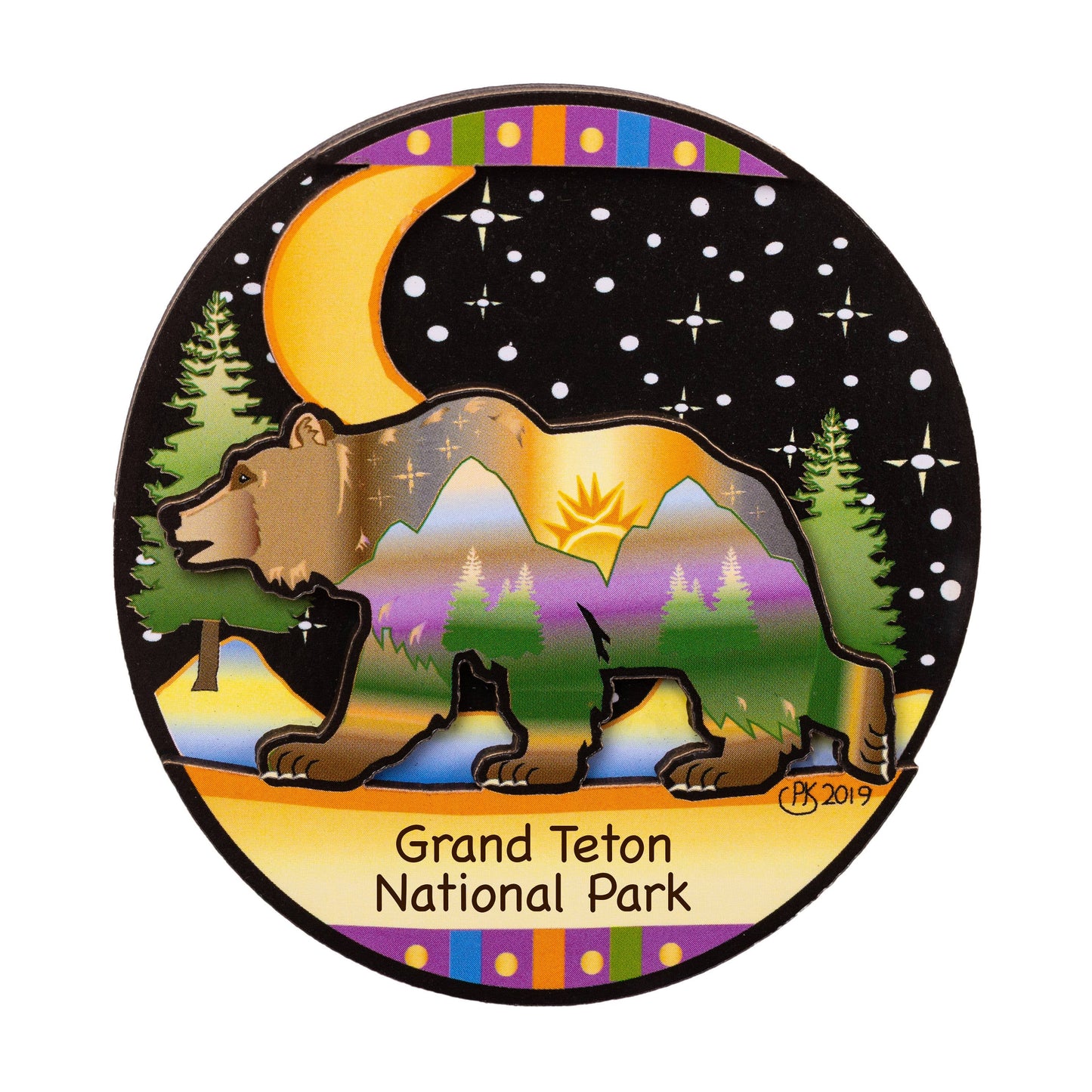 Moonlite Grizzly Wood Magnet