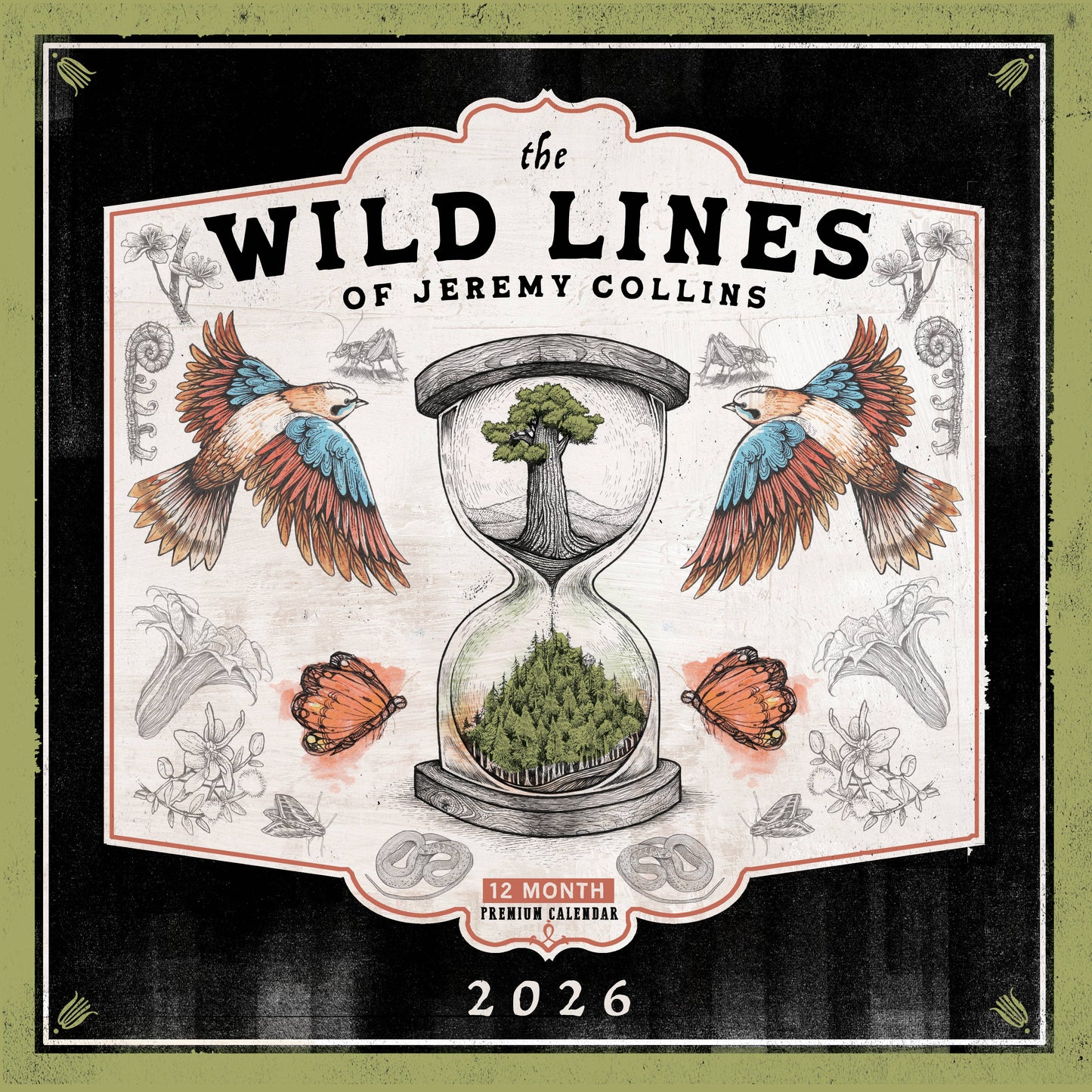 Wild Lines of Jeremy Collins 2026: 12-Month Wall Calendar