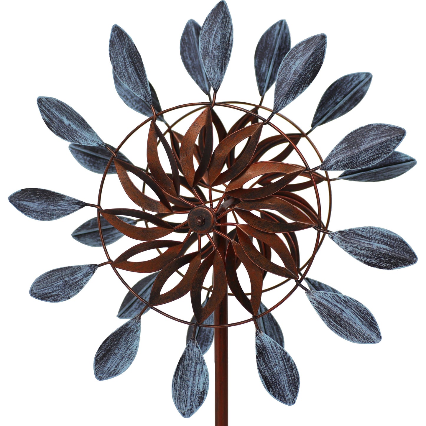 Whirling Petals Powder-Coated Iron Wind Spinner - 48" H