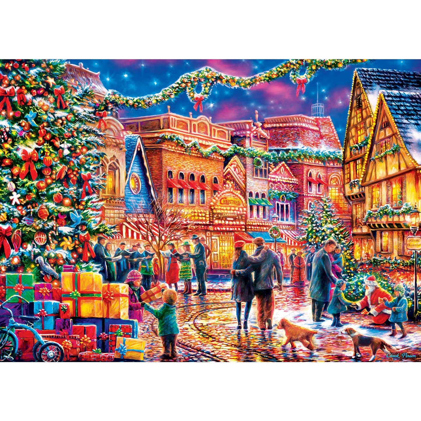 Season's Greetings - Village Square 1000 Piece Puzzle