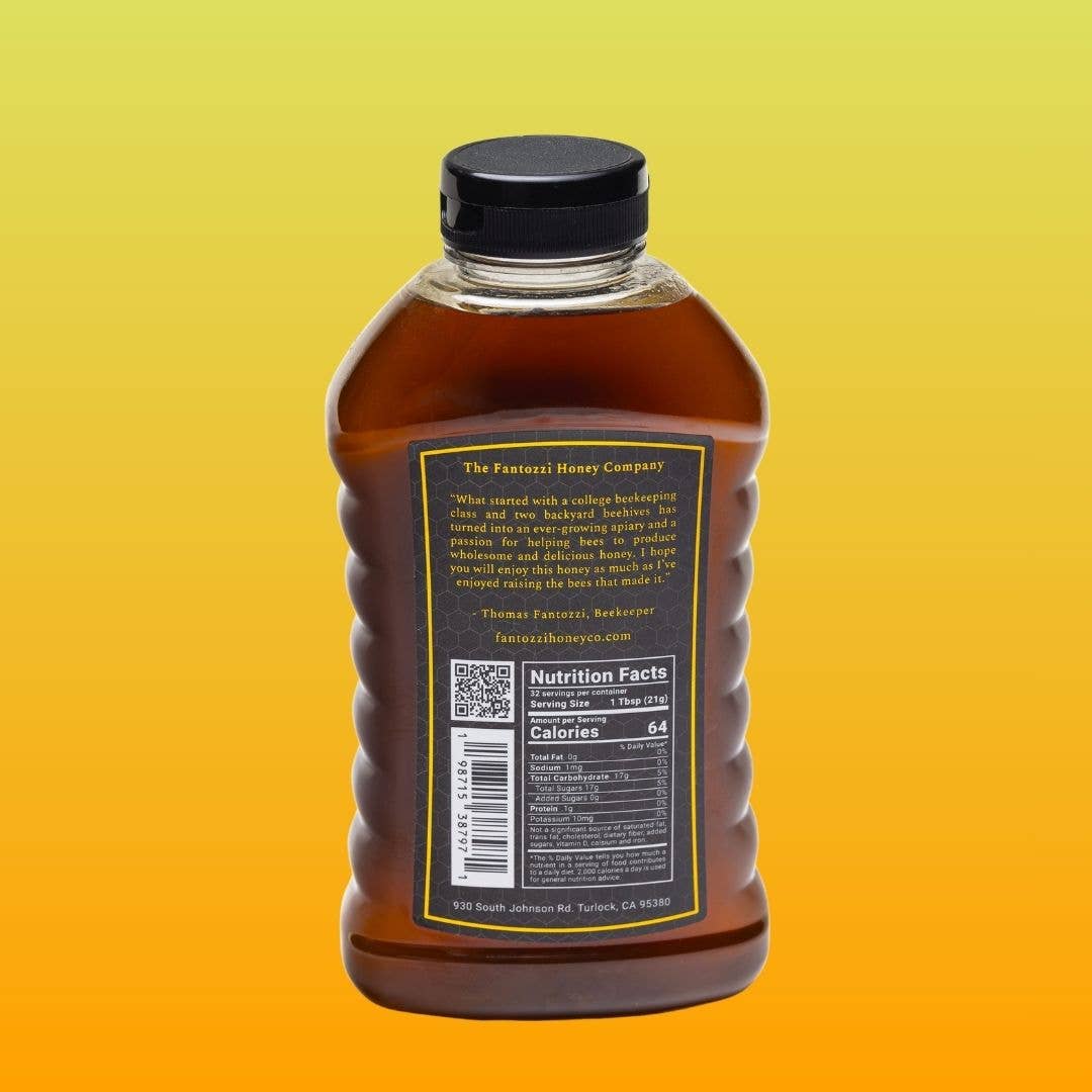 Wildflower Honey Squeeze Bottle 24oz - Raw California Honey
