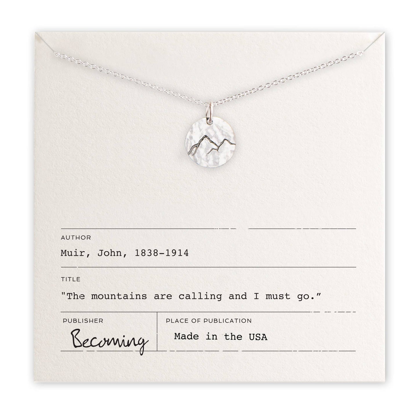 Mountains Are Calling Necklace: Sterling Silver