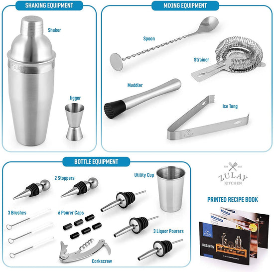 Load image into Gallery viewer, Zulay 24-Piece Stainless Steel Bartender Set Kit
