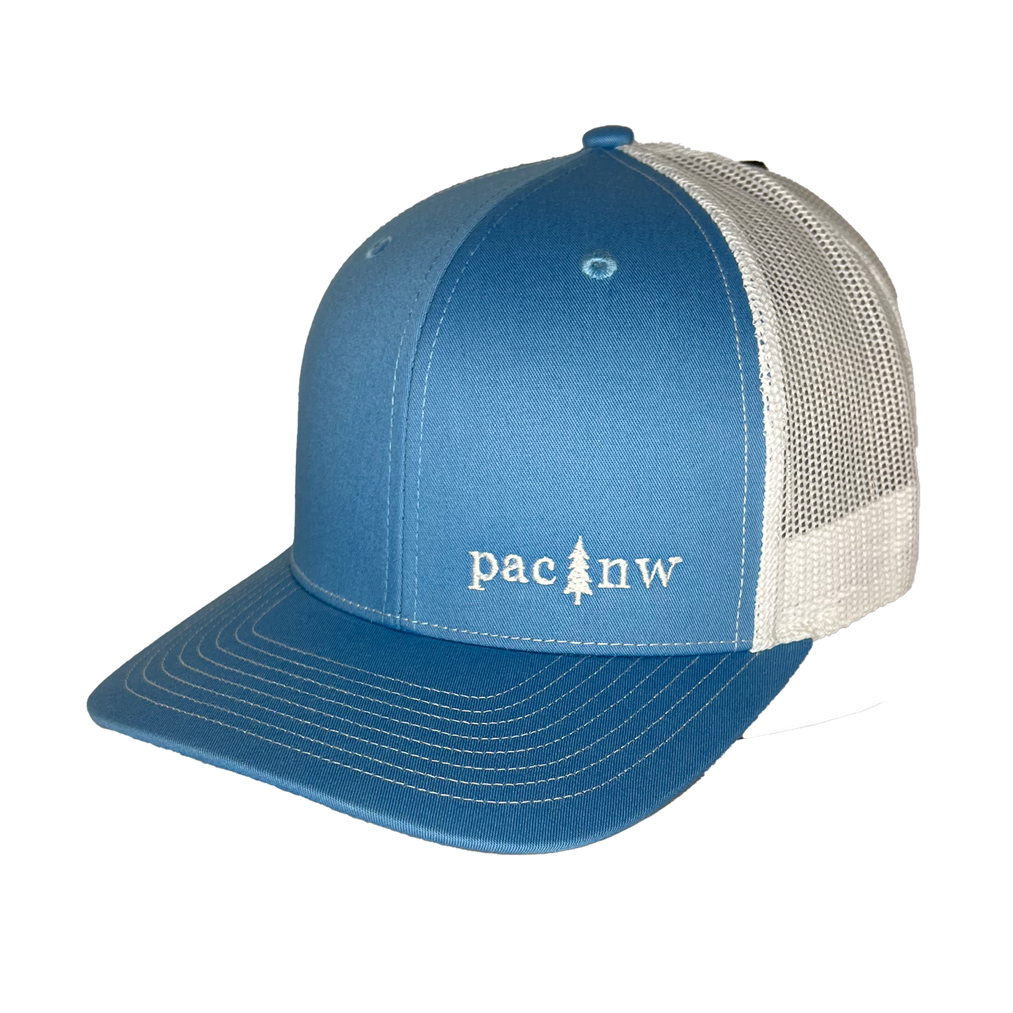 Pac NW Tree Curved Bill Trucker Cap: Camo Black