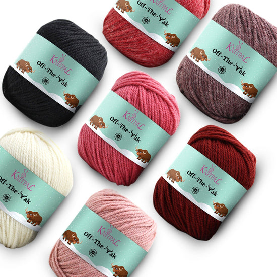 Off-The-Yak Wool Blend Multicolor Packs ( 7 skeins per pack): Warm Pack