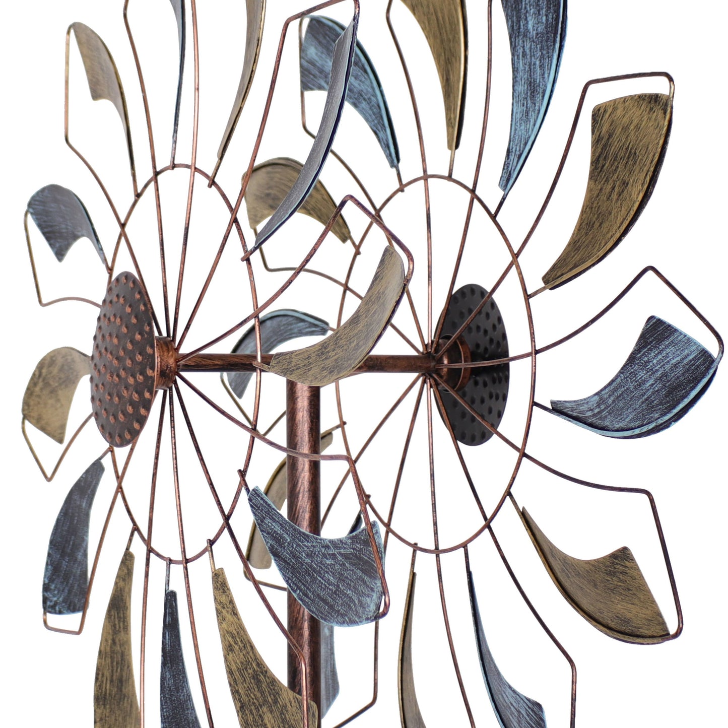 Metallic Pinwheel Powder-Coated Iron Wind Spinner - 84.5" H
