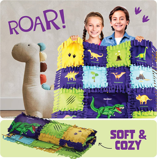 Dinosaur Tuck N' Tie Fleece Blanket Kit - DIY Crafts for Kid