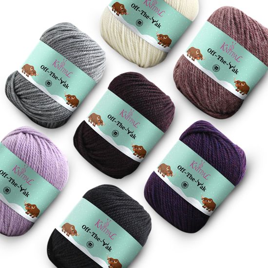 Off-The-Yak Wool Blend Multicolor Packs ( 7 skeins per pack): Warm Pack
