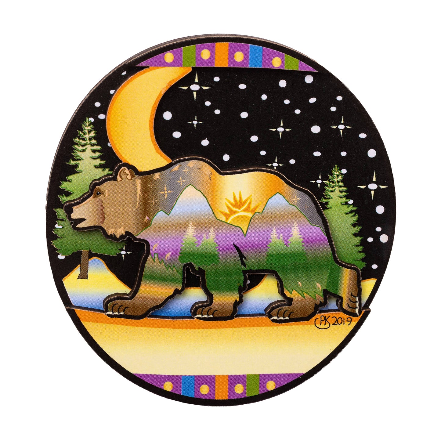 Moonlite Grizzly Wood Magnet