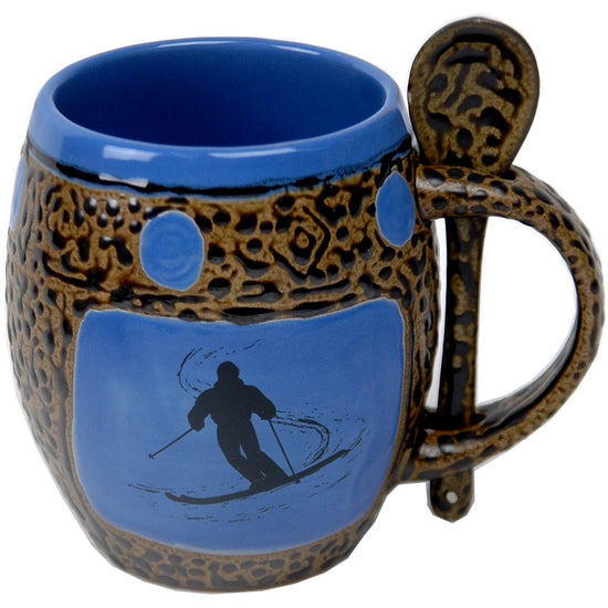 Load image into Gallery viewer, Skier Mugs with Spoons Box Set
