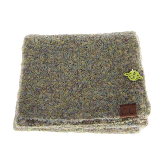 Mixed Tone Boucle C.C Scarf SF4010: Olive
