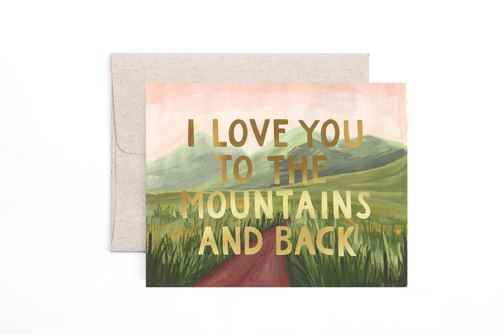 Load image into Gallery viewer, Gold Mountains and Back Greeting Card
