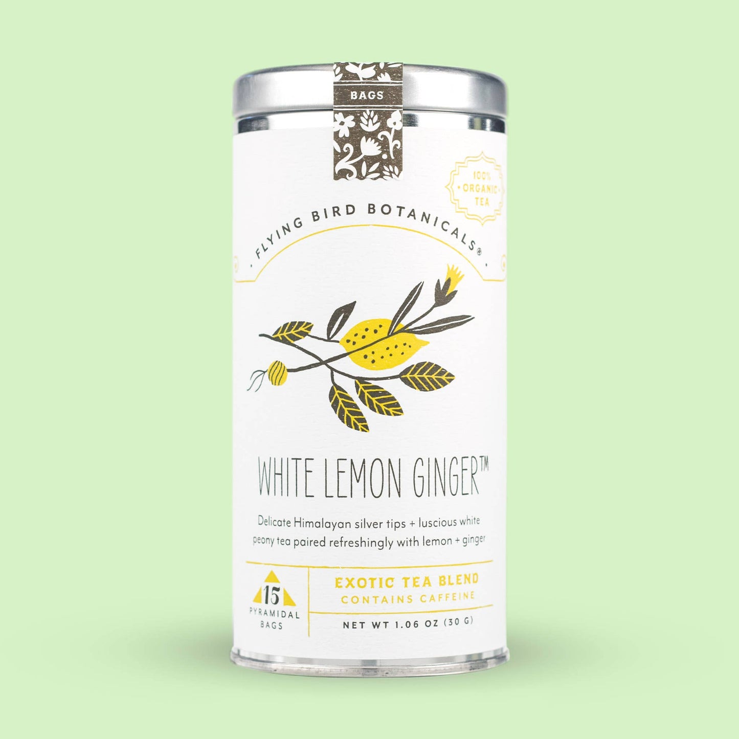 Load image into Gallery viewer, White Lemon Ginger – 15 Tea Bag Tin
