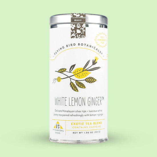 Load image into Gallery viewer, White Lemon Ginger – 15 Tea Bag Tin
