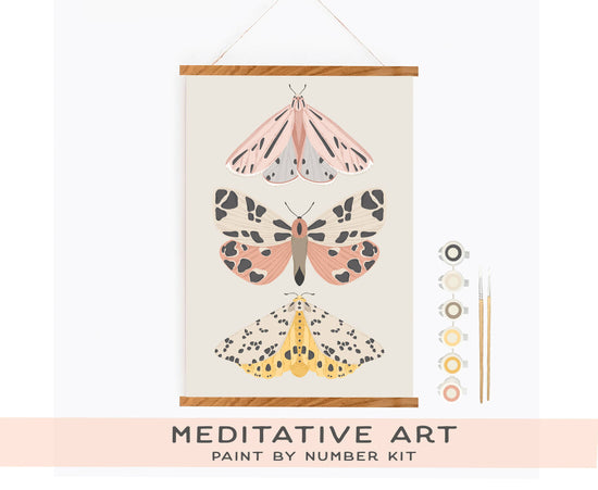 Vintage Butterflies Meditative Art Paint by Number Kit