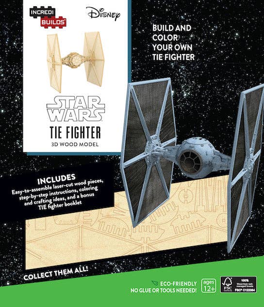 IncrediBuilds: Star Wars: TIE Fighter 3D Wood Model
