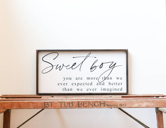 Load image into Gallery viewer, Sweet Boy Wood Sign

