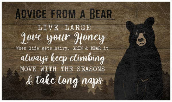 Wood Bear Advice Wall Plaque