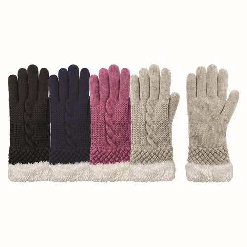 Ladies Acrylic Cable Knit Glove