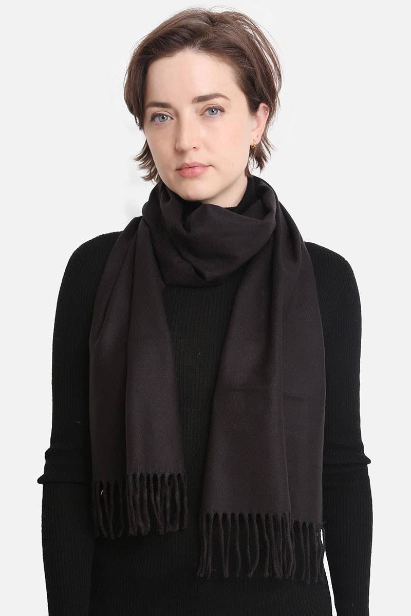 Load image into Gallery viewer, Solid Color Cashmere Feel Oblong Scarf
