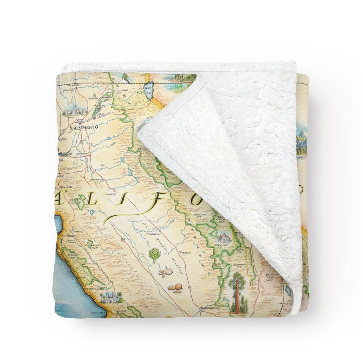 California State Map Fleece Blanket