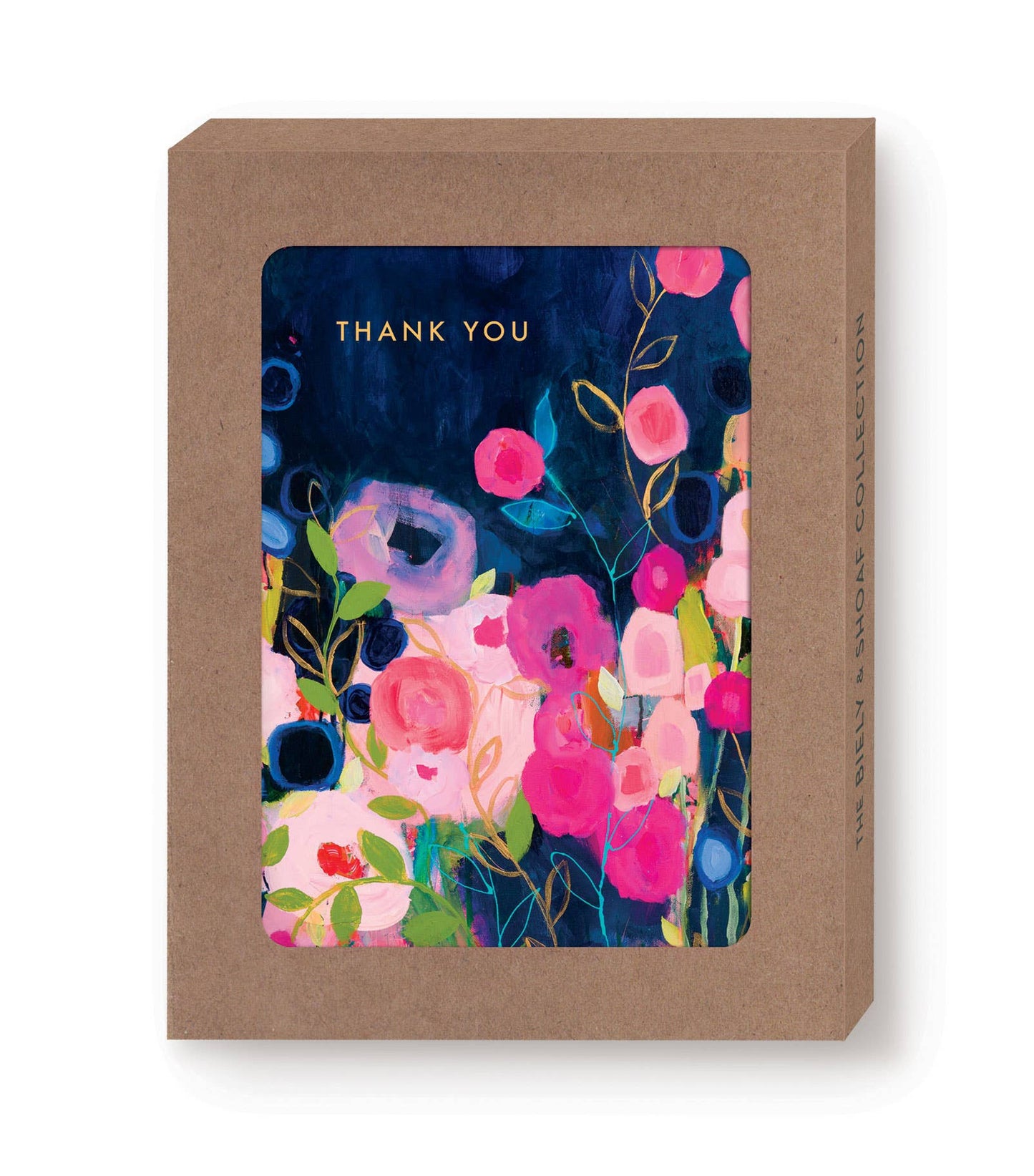 Pink & Blue Flowers Thank You Boxed Notes