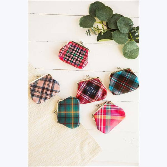 Load image into Gallery viewer, Printed Plaid PU Coin Purse
