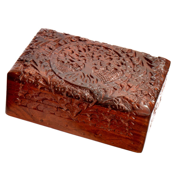Load image into Gallery viewer, Tarot Card Carved Wood Box Tree Of Life
