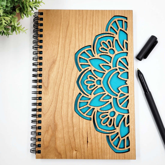 Mandala wood journal